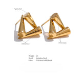 Bizzy Triangle Stud Earrings – Cone Design, Rust Proof & Stylish | Huna Jewelry