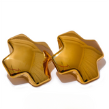 Kinsley Chunky Cross Stud Earrings – Bold Glossy Texture for Effortless Edge | Huna Jewelry