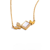 Ginny Butterfly Pendant – Dainty Gold Necklace with Zirconia Stones | Huna Jewelry