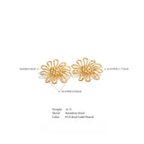 Collins Floral Stud Earrings – Bold, Waterproof & Hypoallergenic | Huna Jewelry