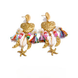 Holland Heart & Seashell Starfish Earrings – Beach-Inspired Dangles | Huna Jewelry