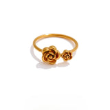 Etta Flower Cuff Ring – Delicate Thin Floral Jewelry for Women | Huna Jewelry