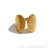Gwen Shell Cuff Ring – Stylish & Classic Statement Jewelry | Huna Jewelry