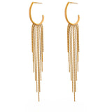 Lunaria Tassel Drop Earrings – Glamorous Long Dangle Statement | Huna Jewelry
