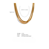 Alexandra Long Layered Chain Necklace – Sleek & Stylish Piece | Huna Jewelry