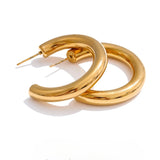 Kendall C-Shape Huggie Hoop Earrings – Daily Chic Stainless Steel Jewelry | Huna Jewelry