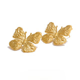 Delphi Butterfly Stud Earrings – Textured & Waterproof Jewelry | Huna Jewelry