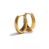 Constance U-Shape Hoop Earrings – Polished, Waterproof & Chic | Huna Jewelry
