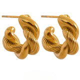 Imogene Twisted Hoop Earrings – Bold Rust-Proof Statement Jewelry | Huna Jewelry