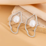 Elegant Pearl Hoop Earrings – Gold & Silver Dangle Jewelry | Huna Jewelry