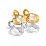 Libby Hollow Round Drop Earrings – Lightweight, Chic & Waterproof | Huna Jewelry
