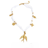 Hilda Swallow Pendant  Lace Necklace – Nature Inspired Dainty Jewelry | Huna Jewelry