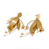 Silvia Flower Earrings – Chic & Artistic Dangling Statement Jewelry | Huna Jewelry
