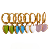 Juliana Colorful Drop Hoop Earrings – Trendy & Waterproof Jewelry | Huna Jewelry