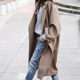 Stylish Women's Long Coat with Pockets - Chic Outerwear for Every Season, Perfect for Layering and Fashionable Looks