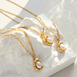 Pearl Pendant Necklace – 18K Gold-Plated Minimalist Jewelry | Huna Jewelry