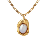Pearl Pendant Necklace – 18K Gold-Plated Minimalist Jewelry | Huna Jewelry