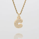 Icy Bubble Initial Necklace – 18K Gold-Plated CZ Charm | Huna Jewelry