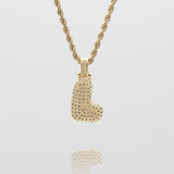 Icy Bubble Initial Necklace – 18K Gold-Plated CZ Charm | Huna Jewelry
