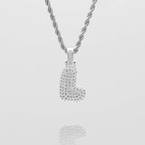 Icy Bubble Initial Necklace – 18K Gold-Plated CZ Charm | Huna Jewelry