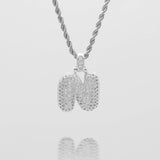 Icy Bubble Initial Necklace – 18K Gold-Plated CZ Charm | Huna Jewelry