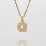 Icy Bubble Initial Necklace – 18K Gold-Plated CZ Charm | Huna Jewelry