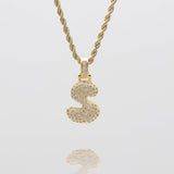 Icy Bubble Initial Necklace – 18K Gold-Plated CZ Charm | Huna Jewelry