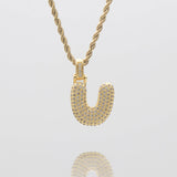 Icy Bubble Initial Necklace – 18K Gold-Plated CZ Charm | Huna Jewelry
