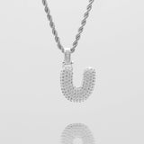 Icy Bubble Initial Necklace – 18K Gold-Plated CZ Charm | Huna Jewelry