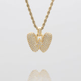 Icy Bubble Initial Necklace – 18K Gold-Plated CZ Charm | Huna Jewelry