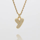 Icy Bubble Initial Necklace – 18K Gold-Plated CZ Charm | Huna Jewelry