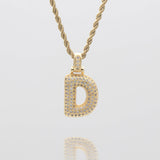 Icy Bubble Initial Necklace – 18K Gold-Plated CZ Charm | Huna Jewelry