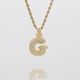 Icy Bubble Initial Necklace – 18K Gold-Plated CZ Charm | Huna Jewelry