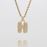 Icy Bubble Initial Necklace – 18K Gold-Plated CZ Charm | Huna Jewelry