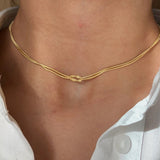 Knot Chain Choker Necklace – Gold-Plated Sterling Silver | Huna Jewelry